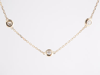 .30 Diamond Bezel Set Necklace in 14K Yellow Gold