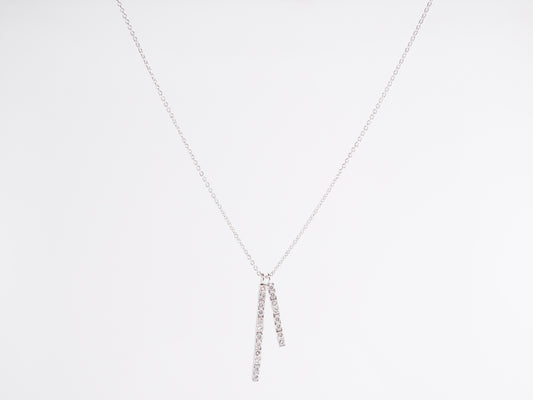 .34 Thin Bar Diamond Necklace in 18K White Gold