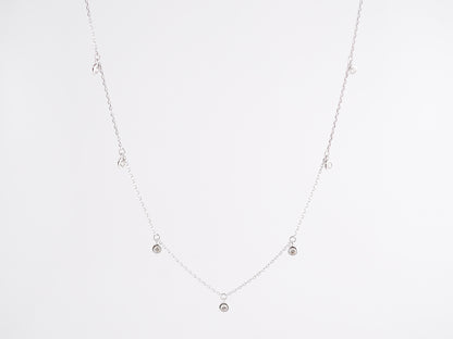 .50 Bezel Set Diamond Necklace in 14K White Gold