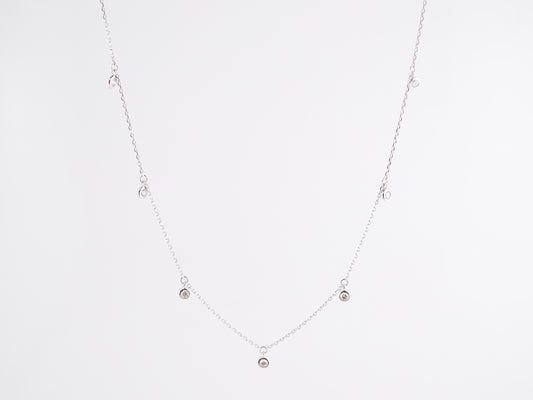 .50 Bezel Set Diamond Necklace in 14K White Gold