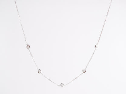 .30 Bezel Set Diamond Necklace in 14K White Gold