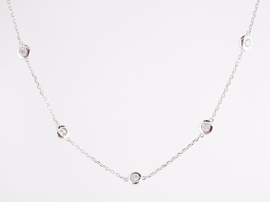 .30 Bezel Set Diamond Necklace in 14K White Gold