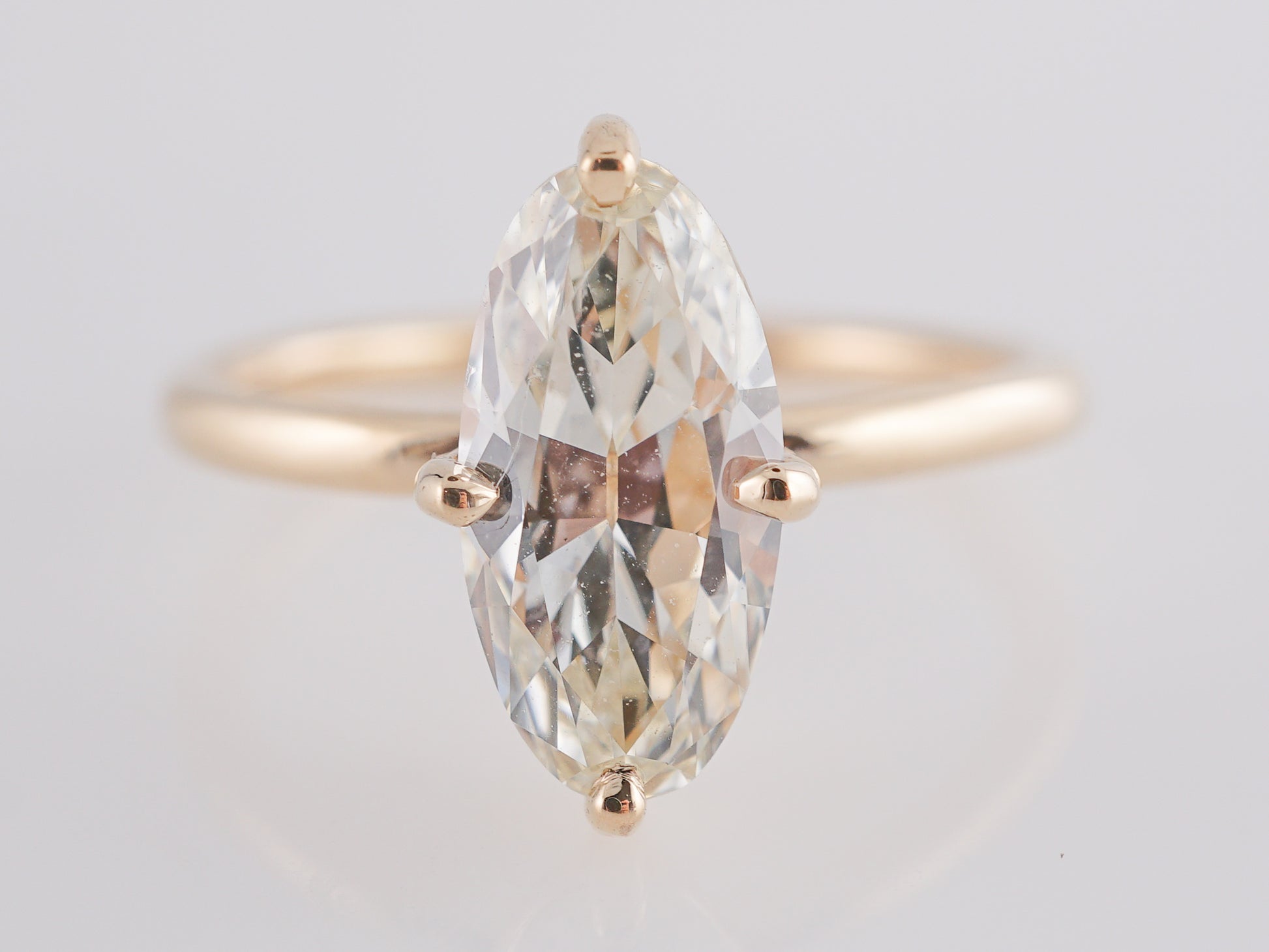 2.18 Solitaire Marquise Cut Diamond Engagement Ring