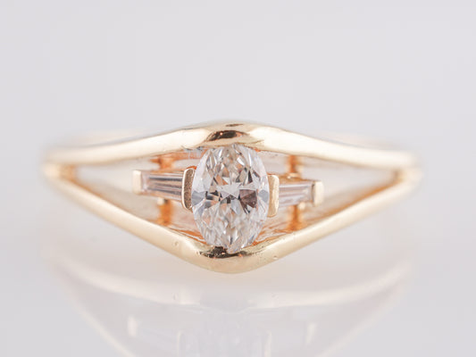 .18 Marquise Diamond Engagement Ring in 14K Yellow Gold