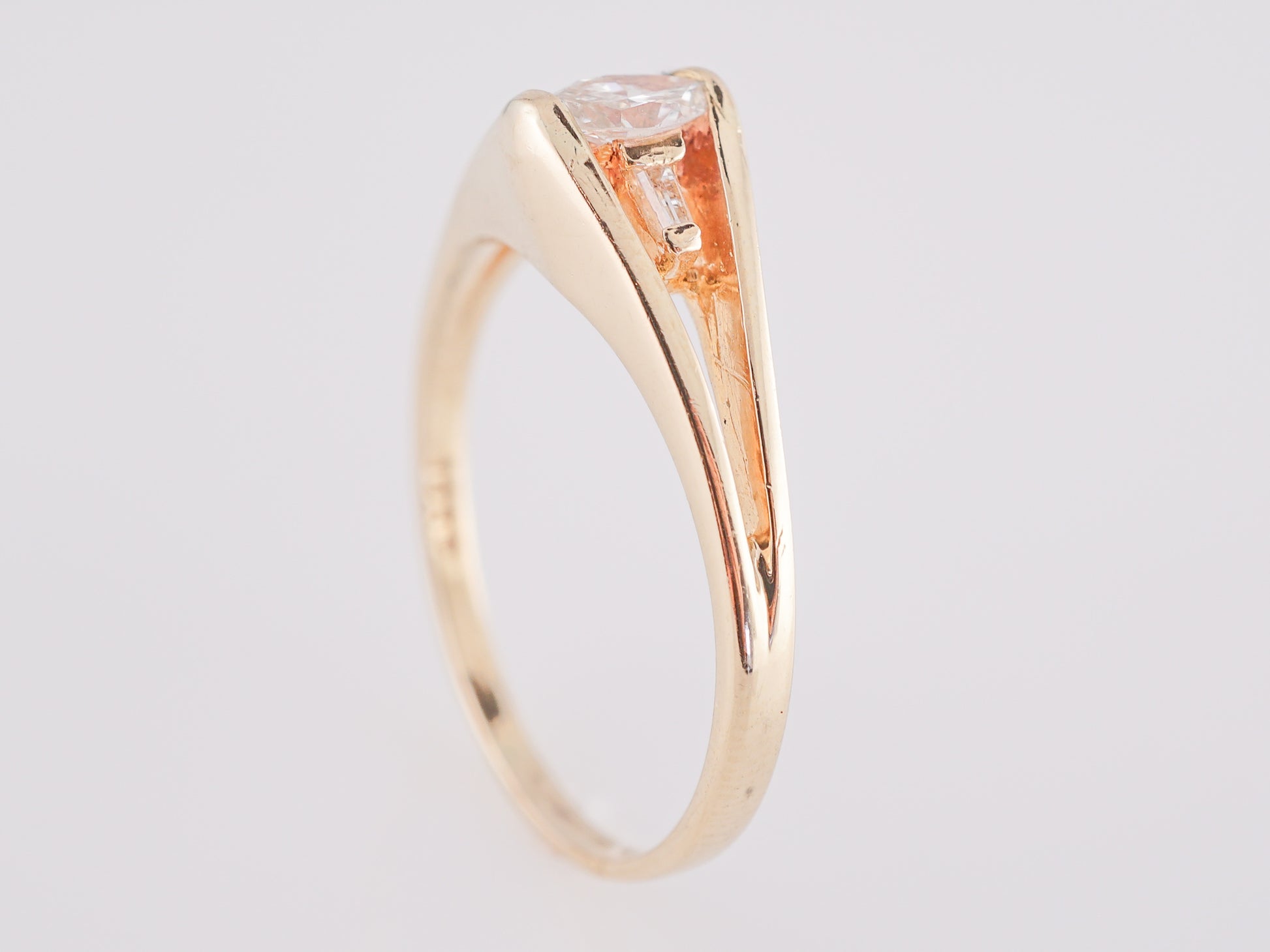 .18 Marquise Diamond Engagement Ring in 14K Yellow Gold