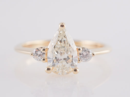 1.01 Carat GIA Pear Cut Diamond Engagement Ring in 14k