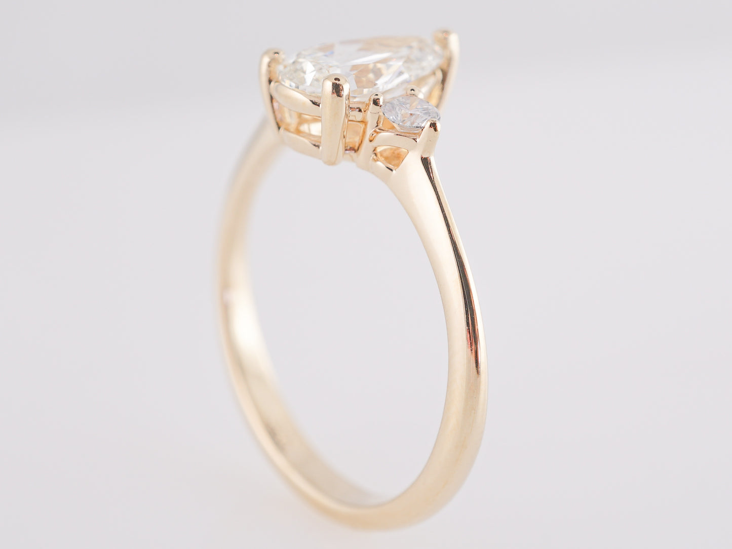 1.01 Carat GIA Pear Cut Diamond Engagement Ring in 14k