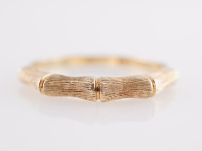 Bamboo Style Wedding Band in 14k Yellow Gold