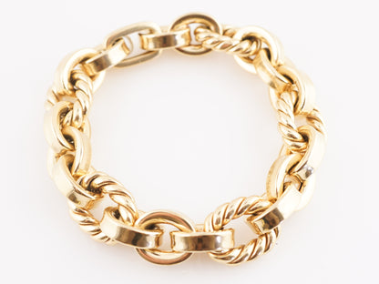 Chunky Braided Link Bracelet in 18k Yellow Gold