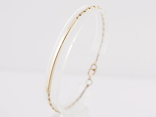 Curved ID Bracelet in 14k Yellow Gold