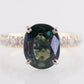 2.44 Oval Green Sapphire Engagement Ring in 14K Yellow Gold