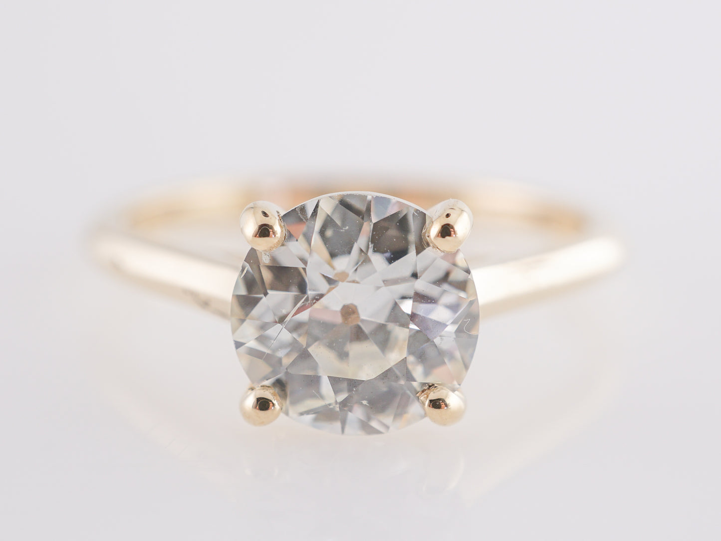 1.55 Carat European Cut Diamond Engagement Ring 14k Gold