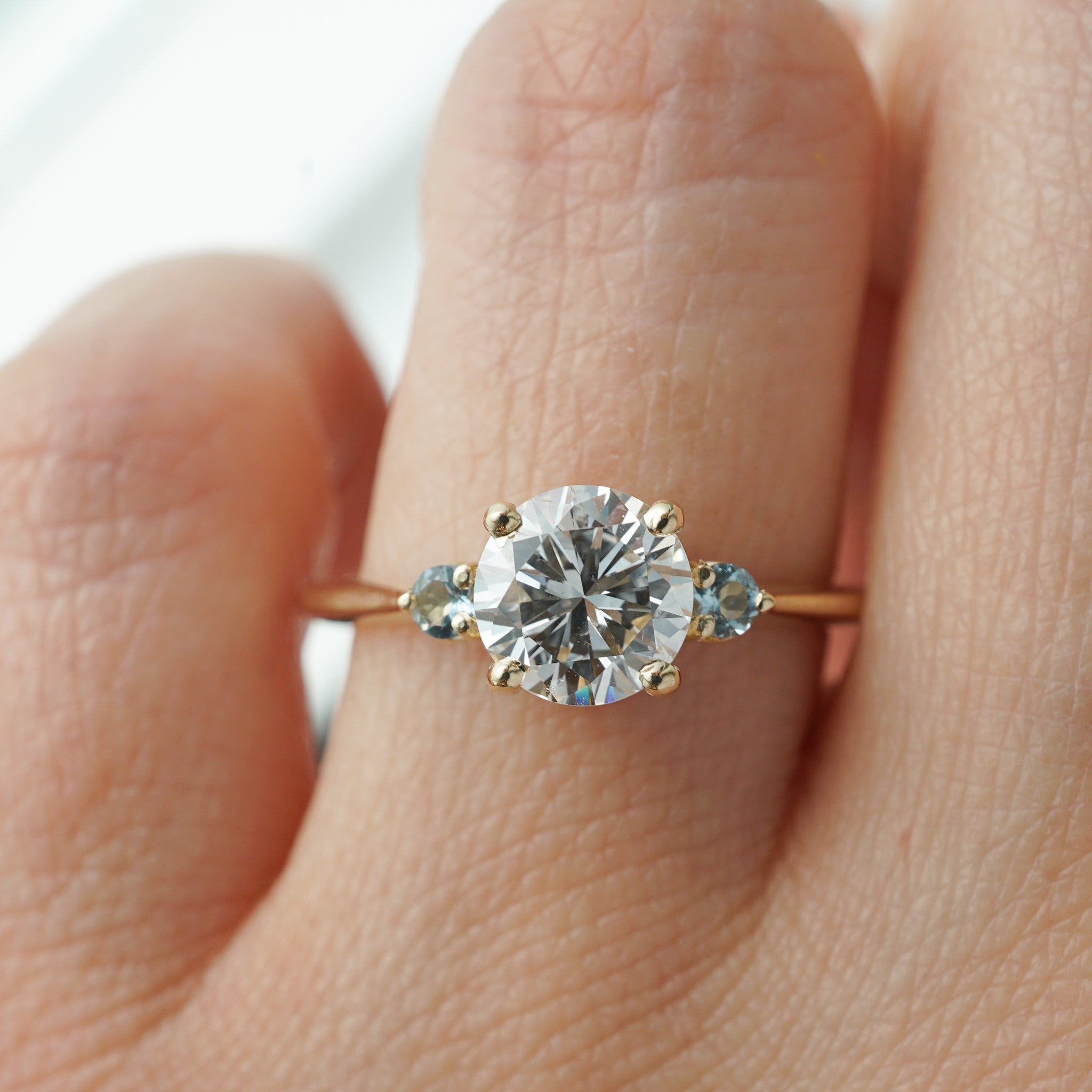 Halo Round Brilliant Cut Diamond Engagement Ring | Miss Diamond Ring