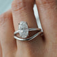 1.78 Oval Cut Diamond Engagement Ring in 14k White Gold