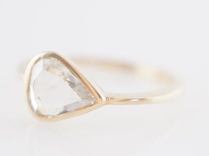 1.14 Pear Shaped Rose Cut Diamond Engagement Ring 14k Gold