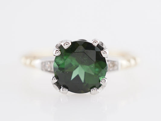 1.36 Retro Tourmaline Engagement Ring in 14k Yellow Gold