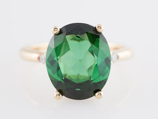 4.27 Oval Cut Tourmaline Engagement Ring in 14k Yellow Gold