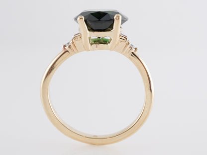 4.27 Oval Cut Tourmaline Engagement Ring in 14k Yellow Gold