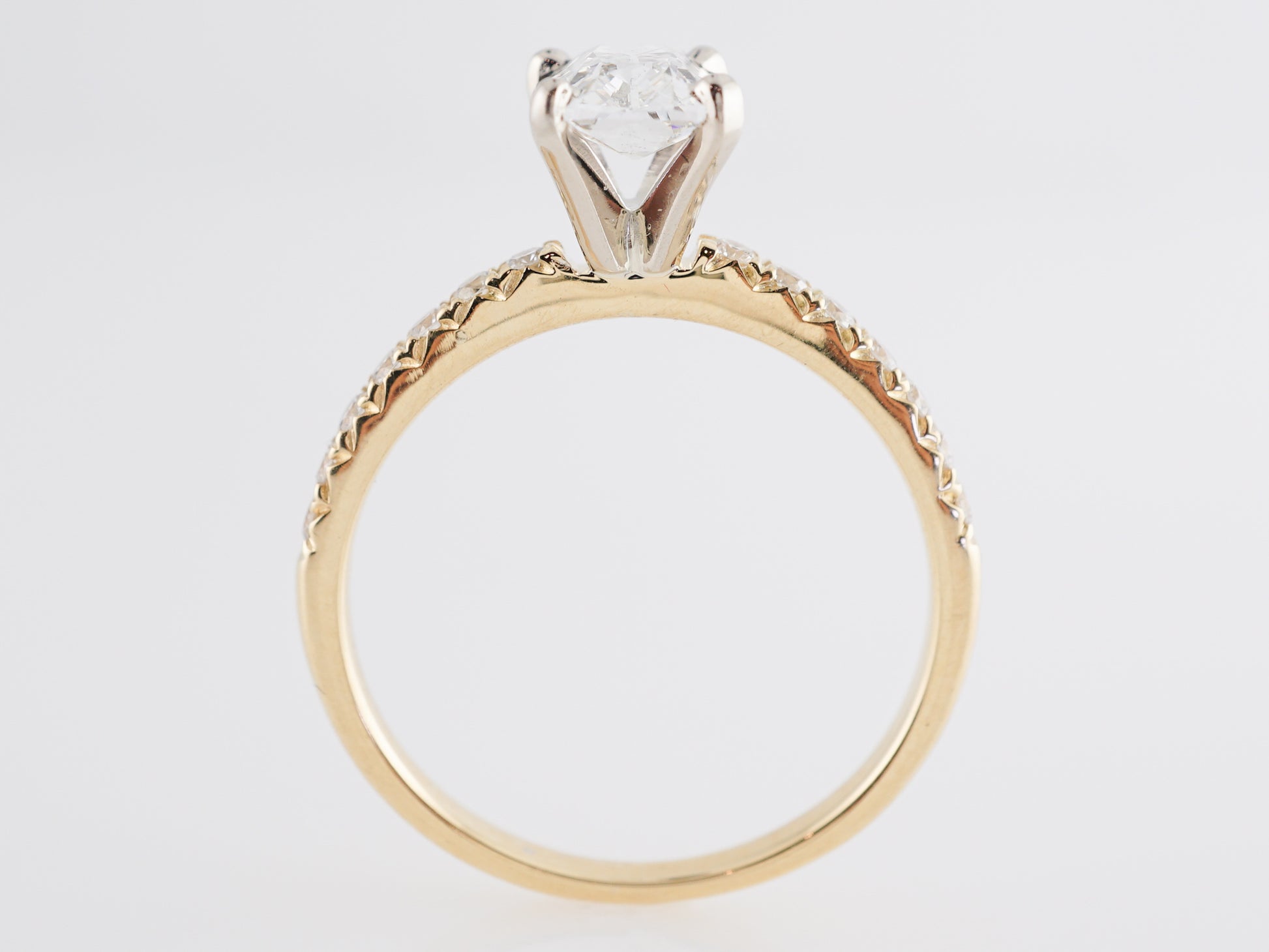 .99 Cushion Cut Diamond Engagement Ring in 14k Gold