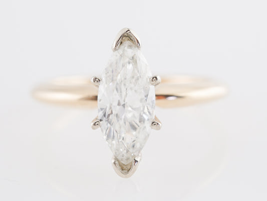 1.00 Carat Solitaire Marquise Cut Diamond Engagement Ring