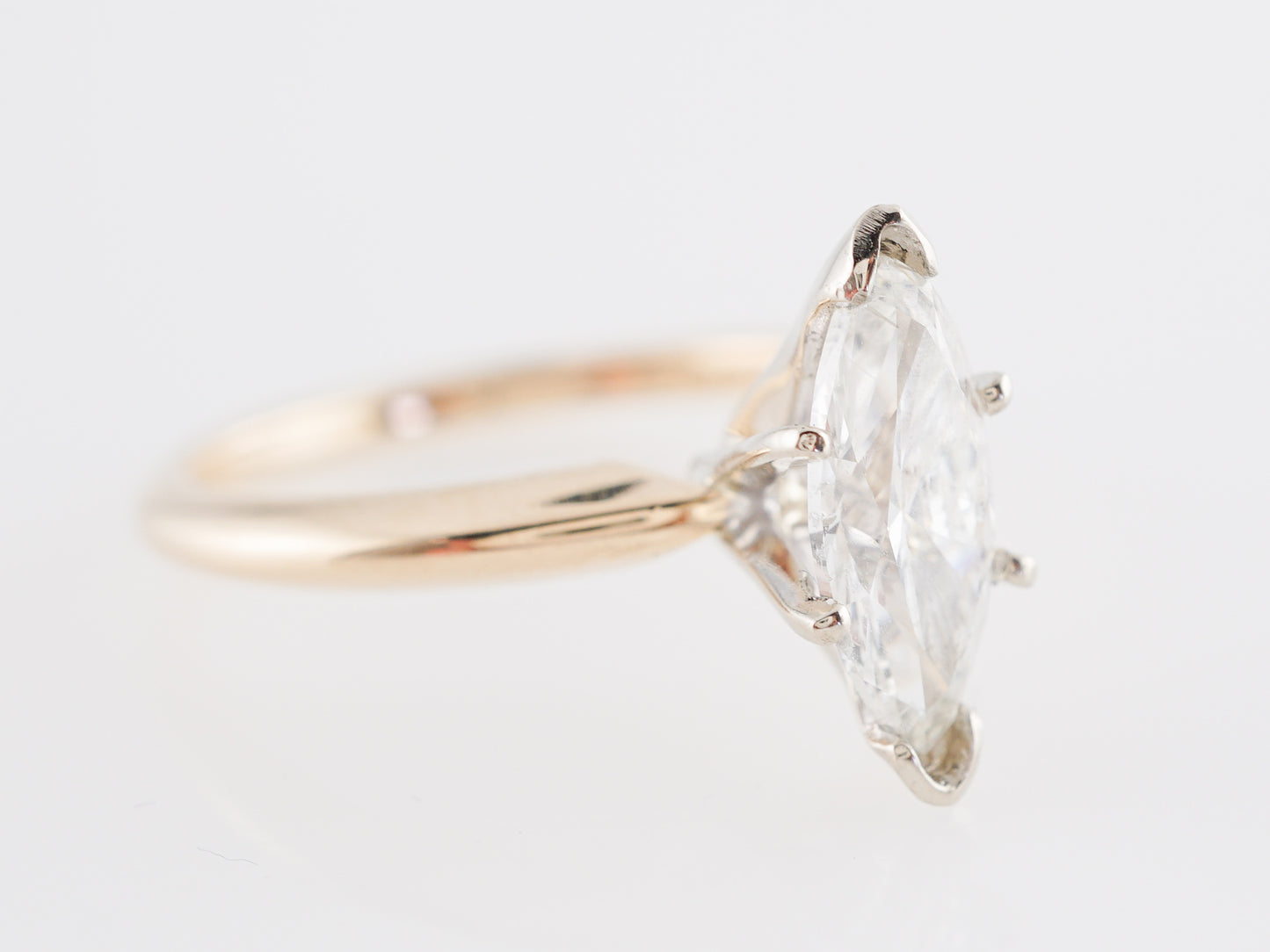 1.00 Carat Solitaire Marquise Cut Diamond Engagement Ring