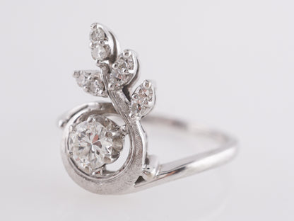 Art Deco Jabel Floral Cluster Diamond Ring in 18K White Gold