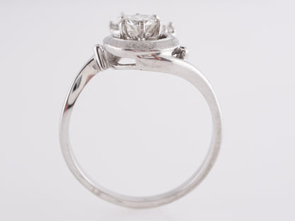 Art Deco Jabel Floral Cluster Diamond Ring in 18K White Gold