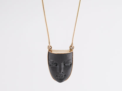 8 Inch Face Pendant in 18k Yellow Gold