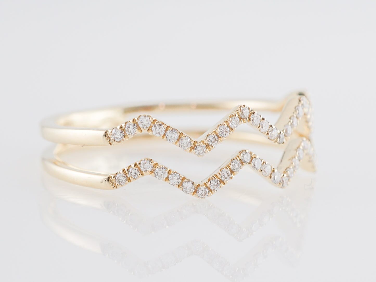 .18 Diamond Stacked Wedding Band in 14k Yellow Gold
