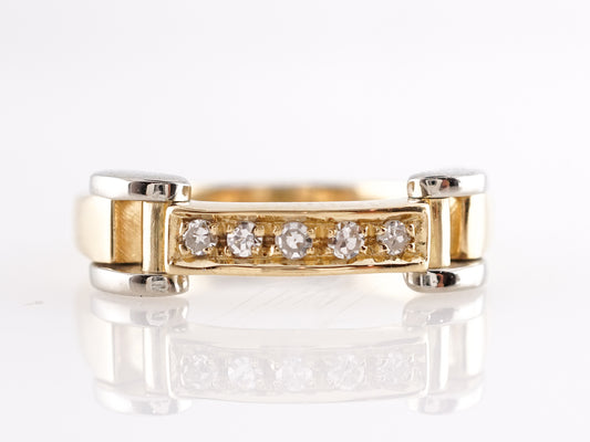 Hinged Diamond Wedding Band in 14k Yellow & White Gold