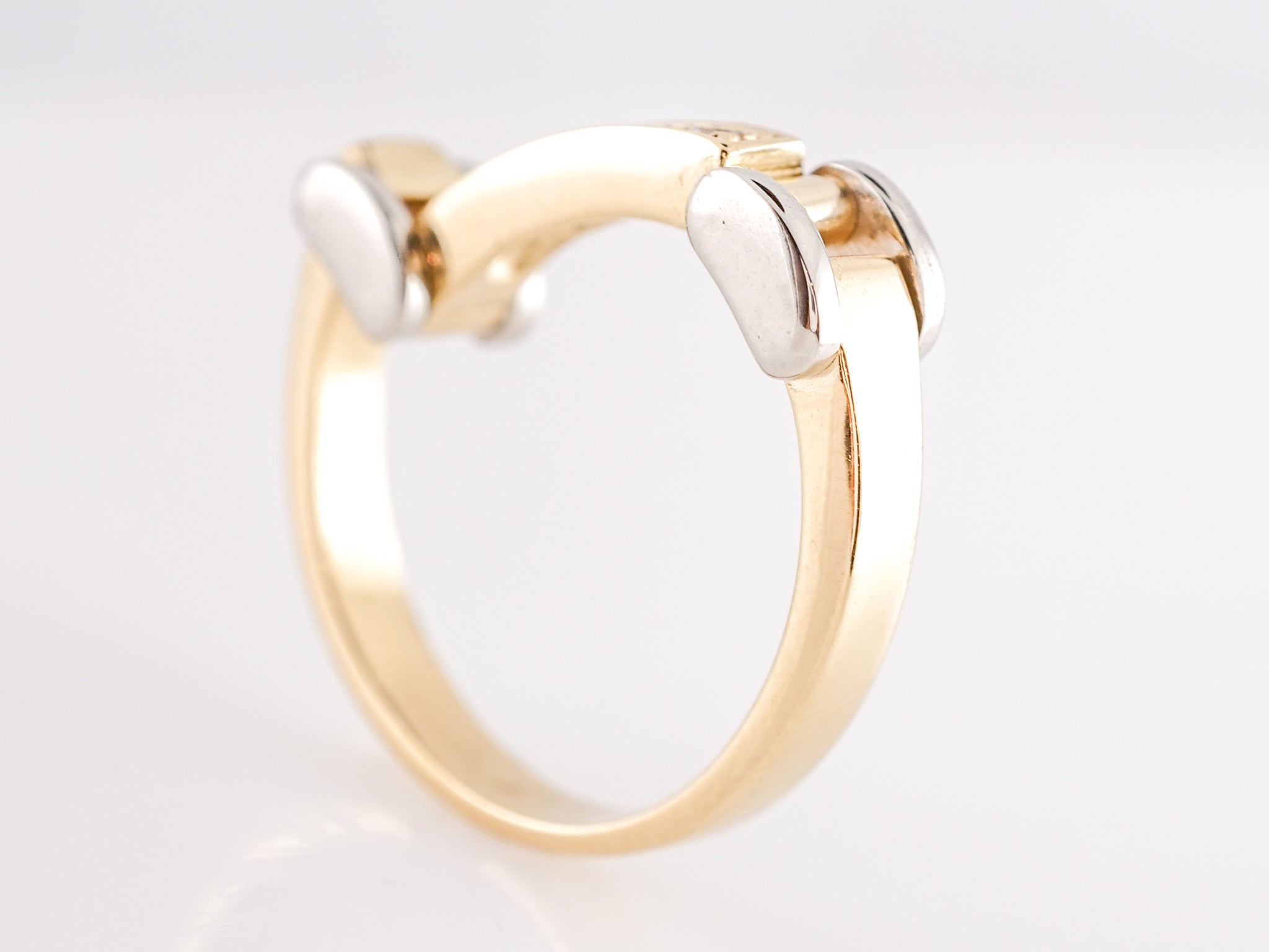 Hinged Diamond Wedding Band in 14k Yellow White Gold Filigree Jewelers
