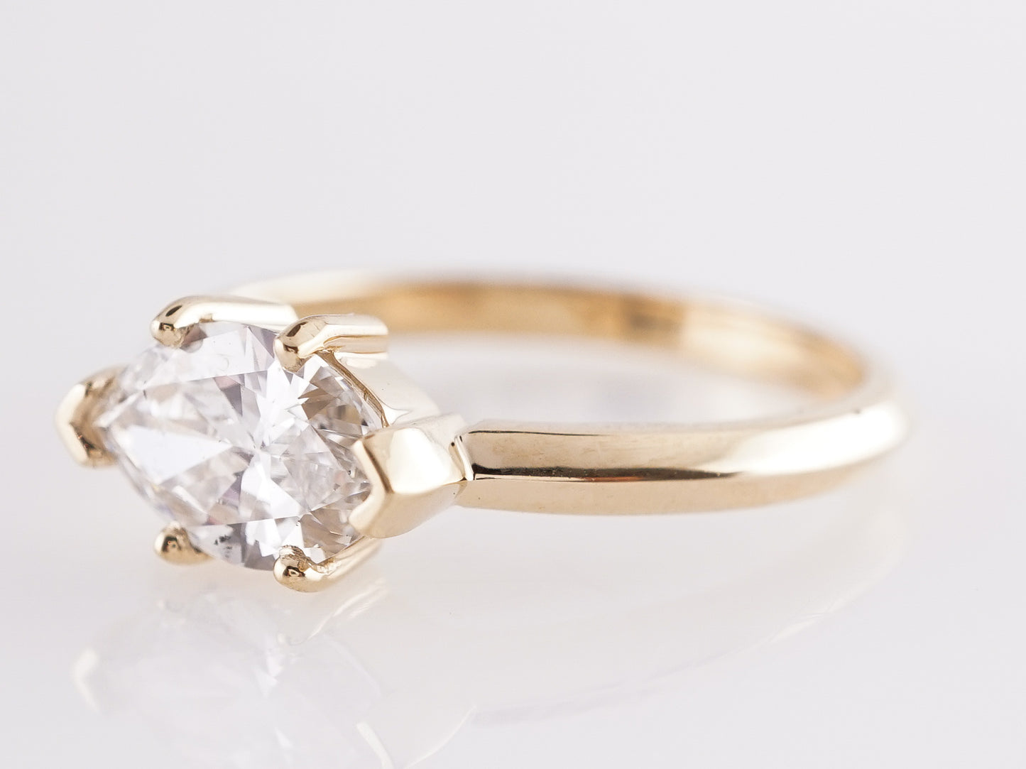 .93 Marquise Cut Diamond Engagement Ring in 14k Yellow Gold