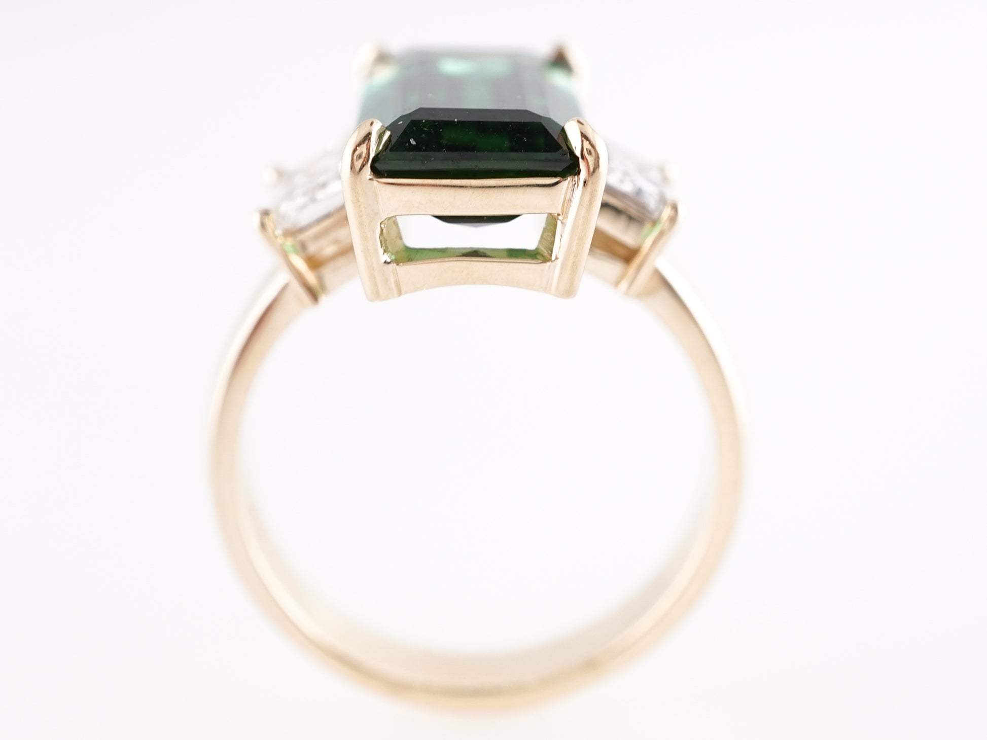 4.12 Tourmaline Engagement Ring in 14k Yellow Gold