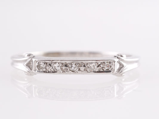 .05 Vintage Deco Diamond Wedding Band in 10k White Gold