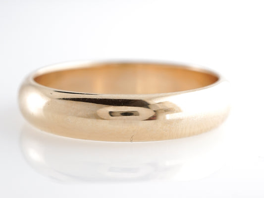 5mm Men's Half Round Wedding Band in 14k Yellow Gold