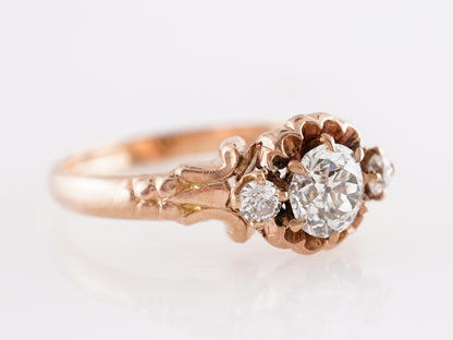 .46 Victorian Diamond Engagement Ring in 14K Rose Gold
