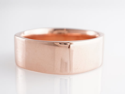 8mm Square Edge Men's Wedding Band in 14k Rose Gold