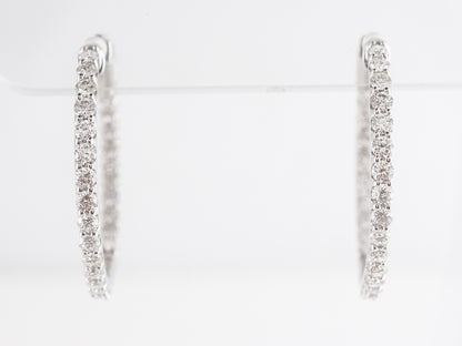 Inside-Out Hoop Earrings w/ Diamonds in 14k White Gold