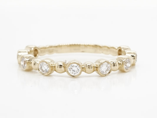 .27 Bezel Set Diamond Wedding Band in 14k Yellow Gold