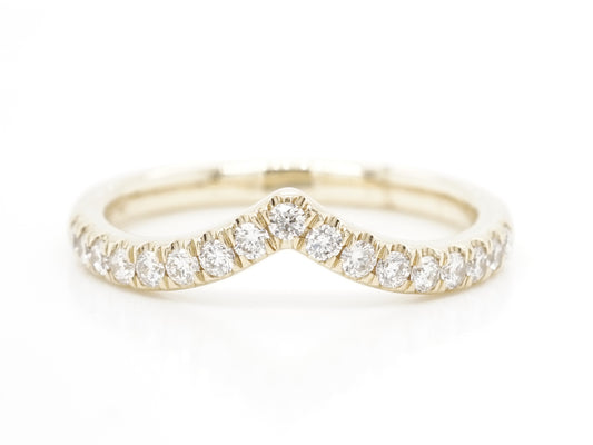 .29 Contoured Diamond Wedding Band in 14k Yellow Gold