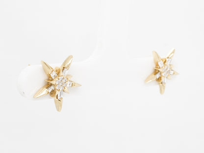 .30 Carat Diamond Starburst Earrings in 18k Yellow Gold
