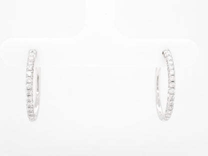 .40 Small Diamond Hoop Earrings in 18k White Gold