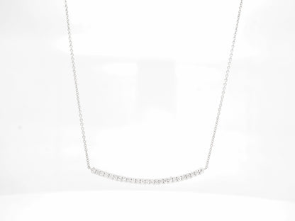 .24 Curved Bar Diamond Necklace in 14K White Gold