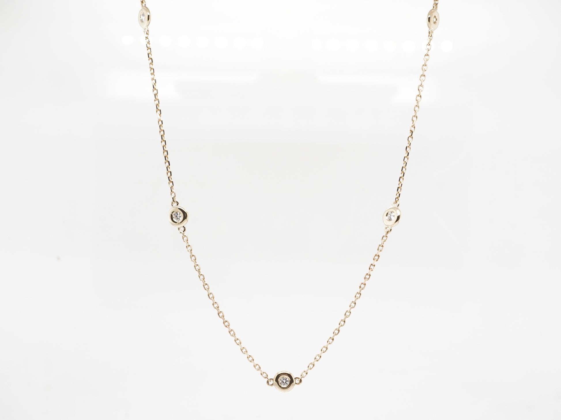 .30 Bezel Diamond Necklace in 14K Yellow Gold