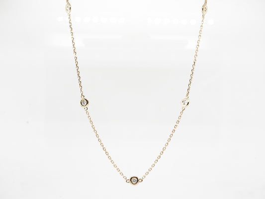 .30 Bezel Diamond Necklace in 14K Yellow Gold