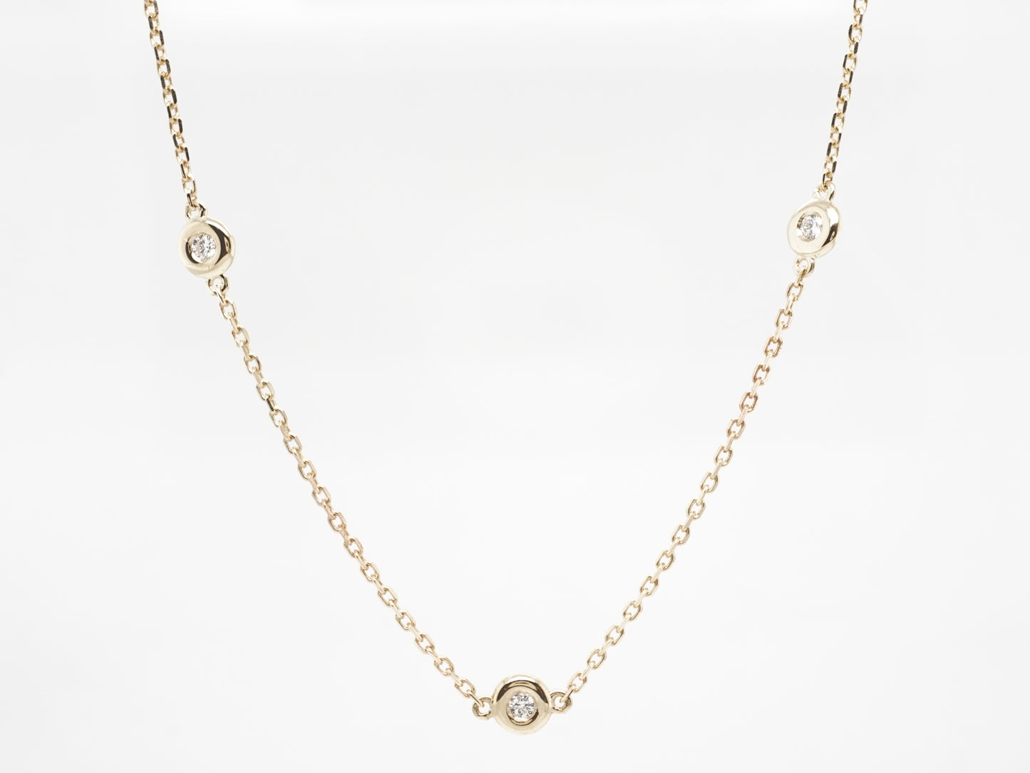 .30 Bezel Diamond Necklace in 14K Yellow Gold