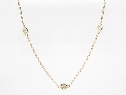 .30 Bezel Diamond Necklace in 14K Yellow Gold