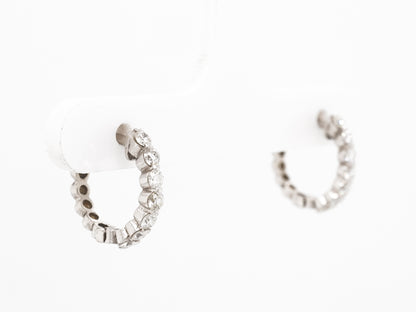 .51 Diamond Hoop Earrings in 14k White Gold