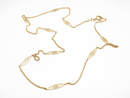 *** ON HOLD *** Ornate Mid-Century 18 Inch Chain in 14k Yellow Gold