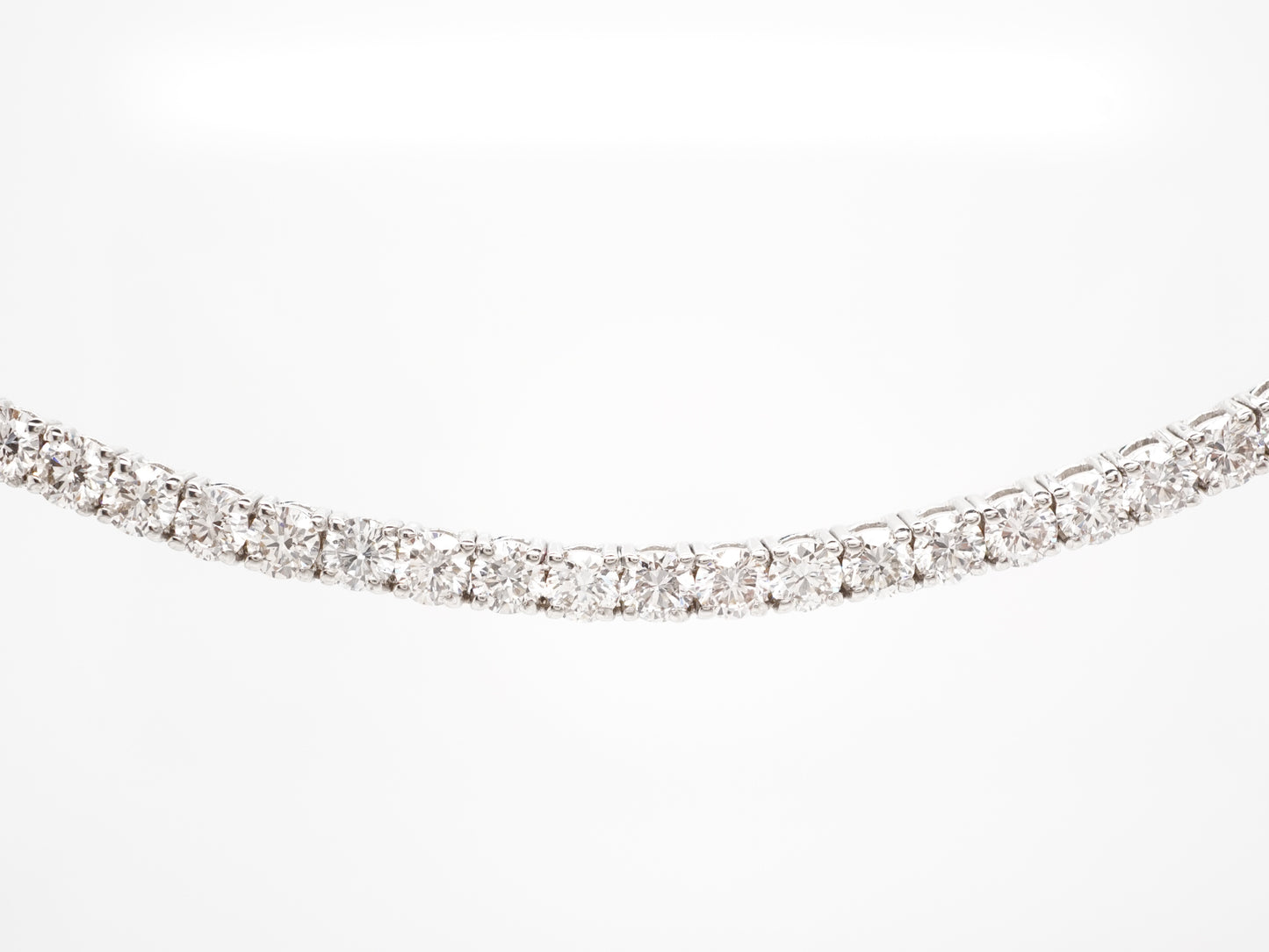 10.14 Carat Diamond Tennis Necklace in 14K White Gold
